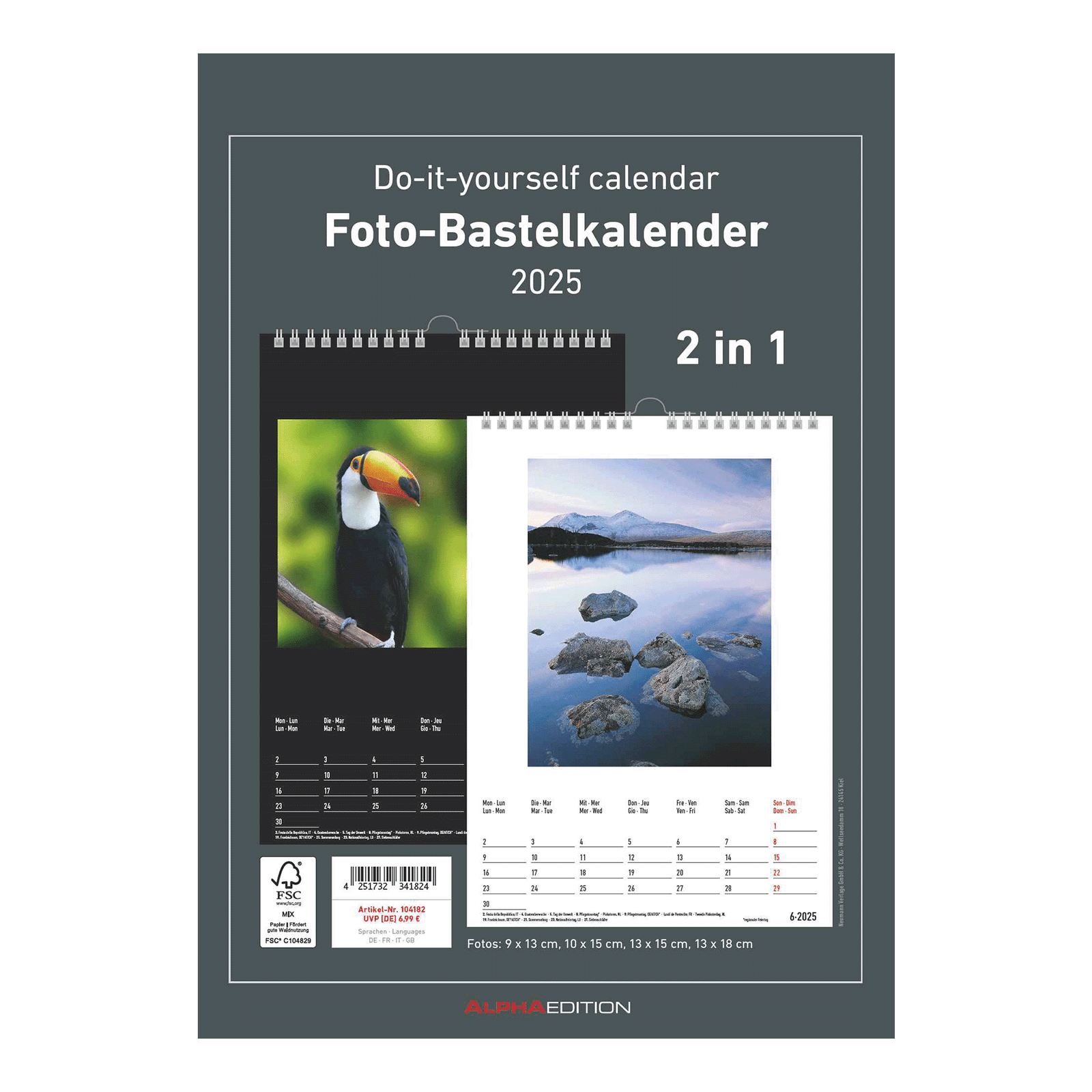 Heyda Bastelkalender 2025 - Fotokalender Zum Selbstgestalten A4