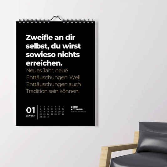 Zero Potential Kalender kaufen | Humorvolle De-Motivation & Spaß