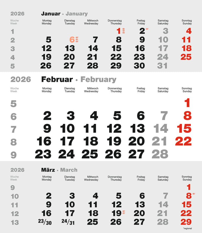 XL Jahresplaner 2026 Wandkalender KW-optimiert (A1) Produktbild-Vorschau 3