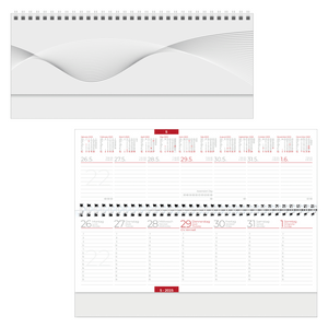 Tischquerkalender 2025 - 29,7 x 13,5 cm - Tischkalender 2025