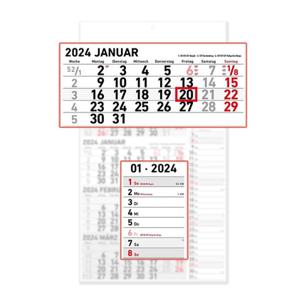 4-Monatskalender blau 2024