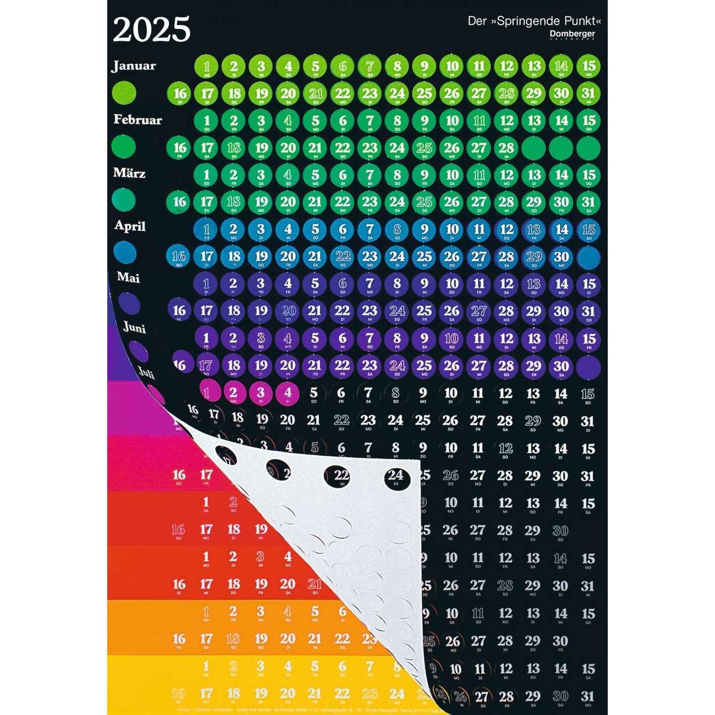 Der Springende Punkt schwarz 2025 - Jahresplaner 2025