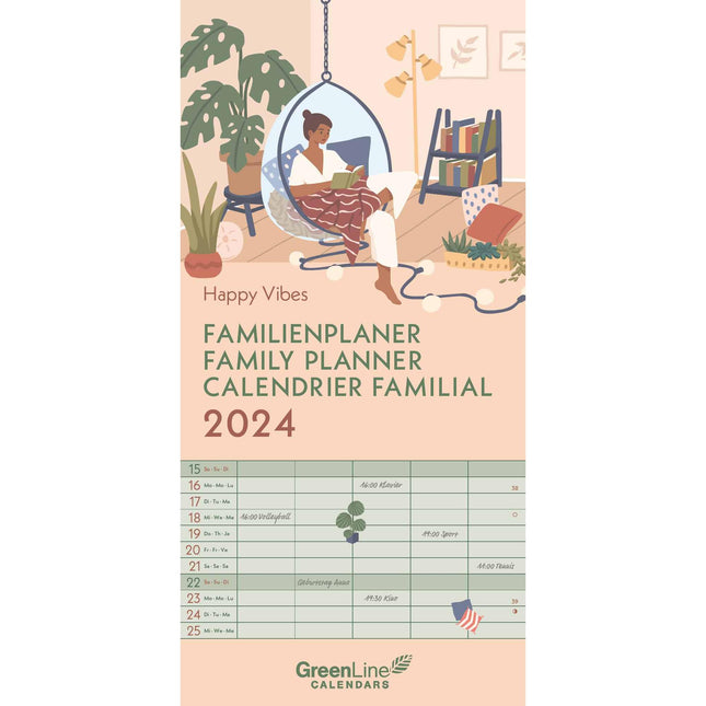 GreenLine Happy Vibes Familienplaner 2024