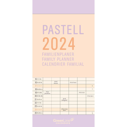 GreenLine Pastell Familienplaner 2024