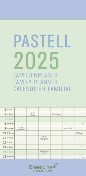 GreenLine Pastell  Familienplaner 2025