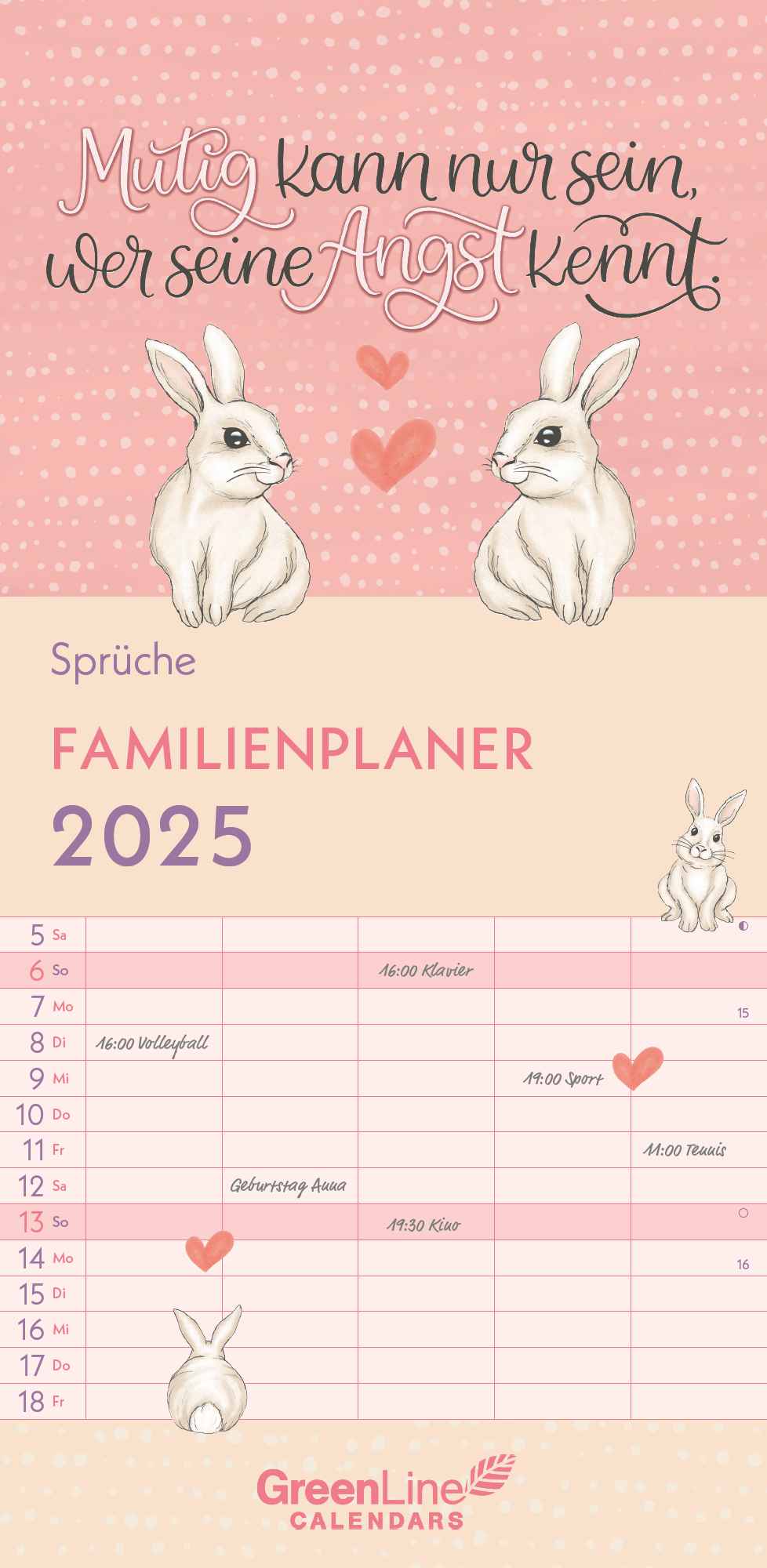 GreenLine Sprüche  Familienplaner 2025