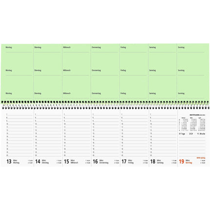 Tischquerkalender - PERFO XL -  1W/2S Recycling 2024