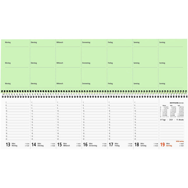 Tischquerkalender - PERFO XL -  1W/2S Recycling 2024