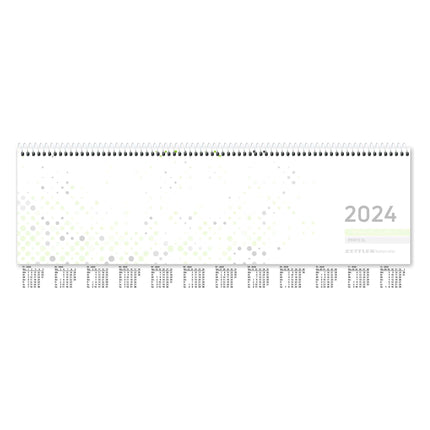 Tischquerkalender 1W/2S verl. Rw. PERFO grün 2024
