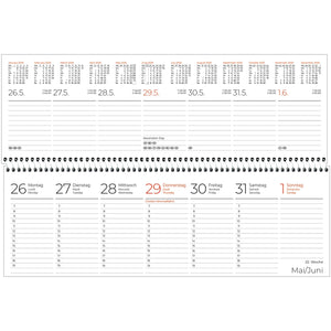 Tischquerkalender schwarz   cm 2025