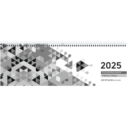 Tischquerkalender schwarz   cm 2025