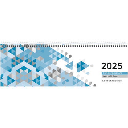 Tischquerkalender   1W/2S blau 2025