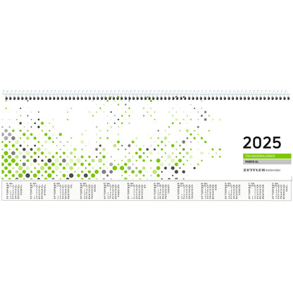 Tischquerkalender   1W/2S verl. Rw. PERFO grün 2025