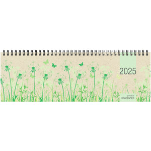 Tischquerkalender   1W/2S Graspapier 2025