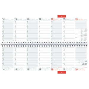 Tischquerkalender   1W/2S Register 2025