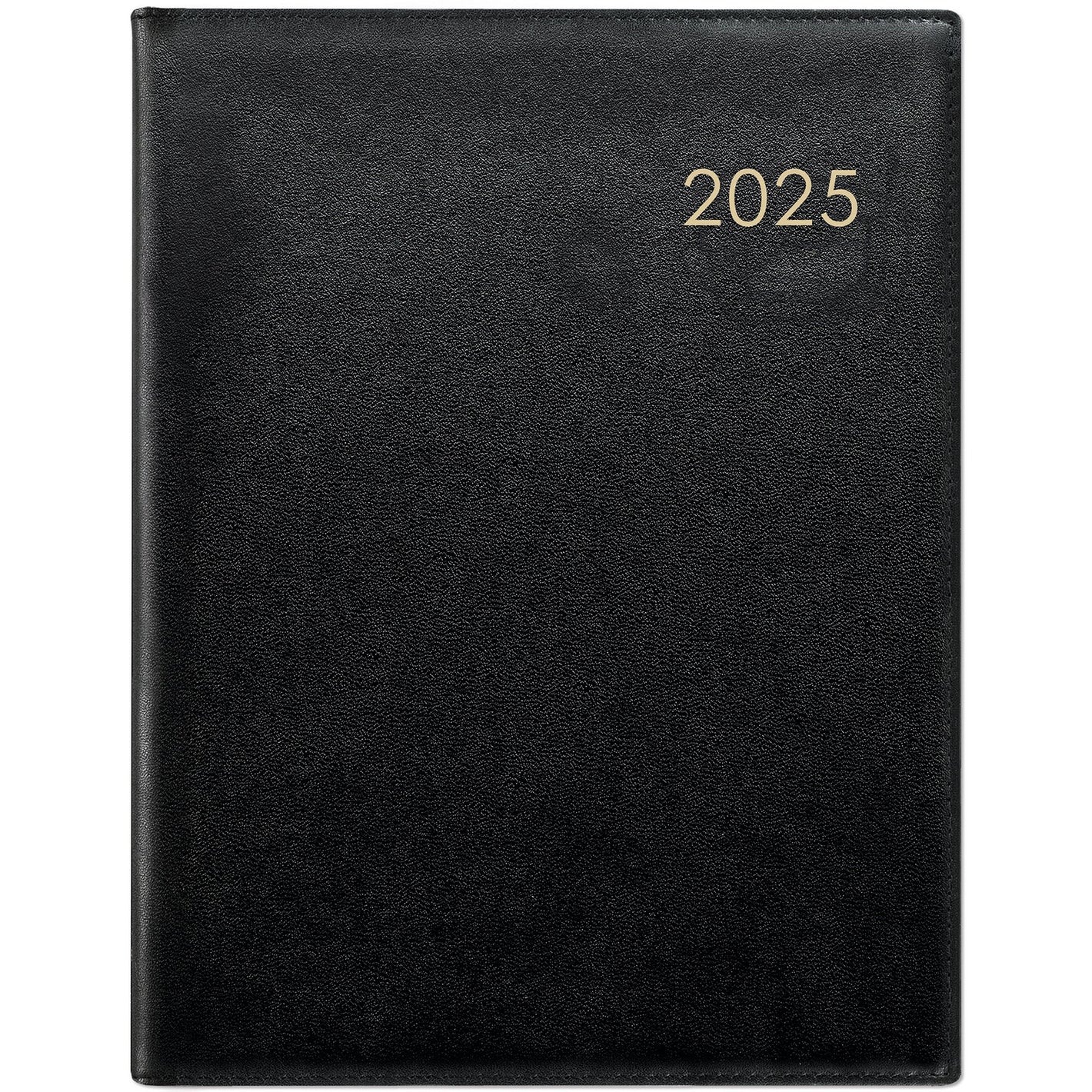 Wochenbuch Leder schwarz  1W/2S 2025 - Buchkalender 2025