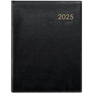 Wochenbuch Leder schwarz  1W/2S 2025