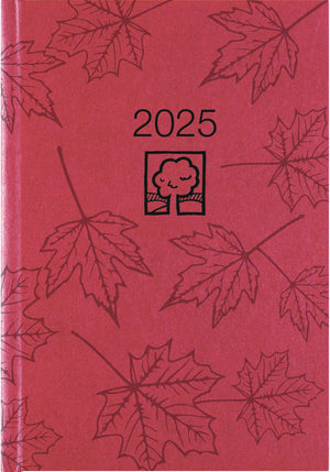 Buchkalender rot cm 1T/1S Blauer Engel 2025