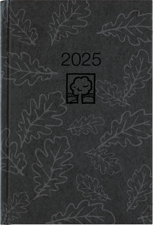 Buchkalender schwarz cm 1T/1S Blauer Engel 2025