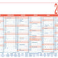 Arbeitstagekalender blau/rot  A4 2025