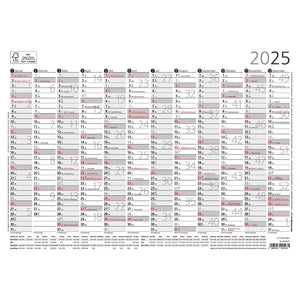 Jahresübersicht A4 12 Monate 2025