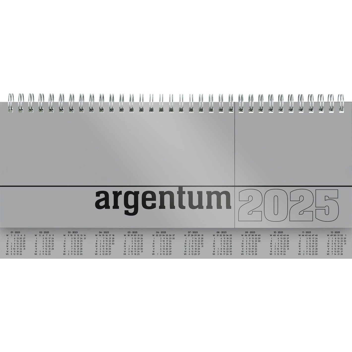 Tisch-Querkalender argentum 2025 - Tischkalender 2025