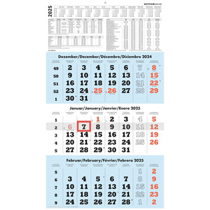3-Monatskalender blau 2025