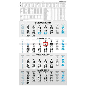 4-Monatskalender blau 2025