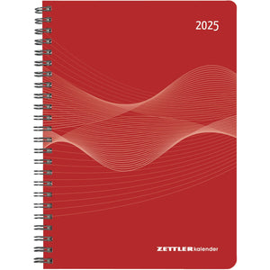 Wochenplaner PP-Einband rot  A5 Ringbuch 2025
