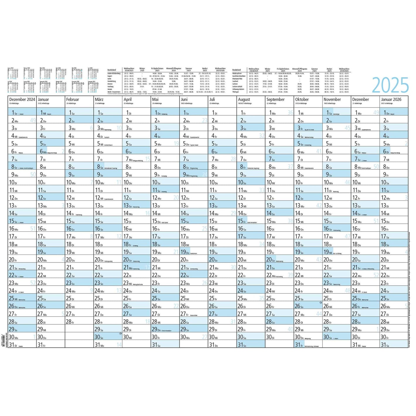 Jahresplaner 14 Monate 2025 - Jahresplaner 2025