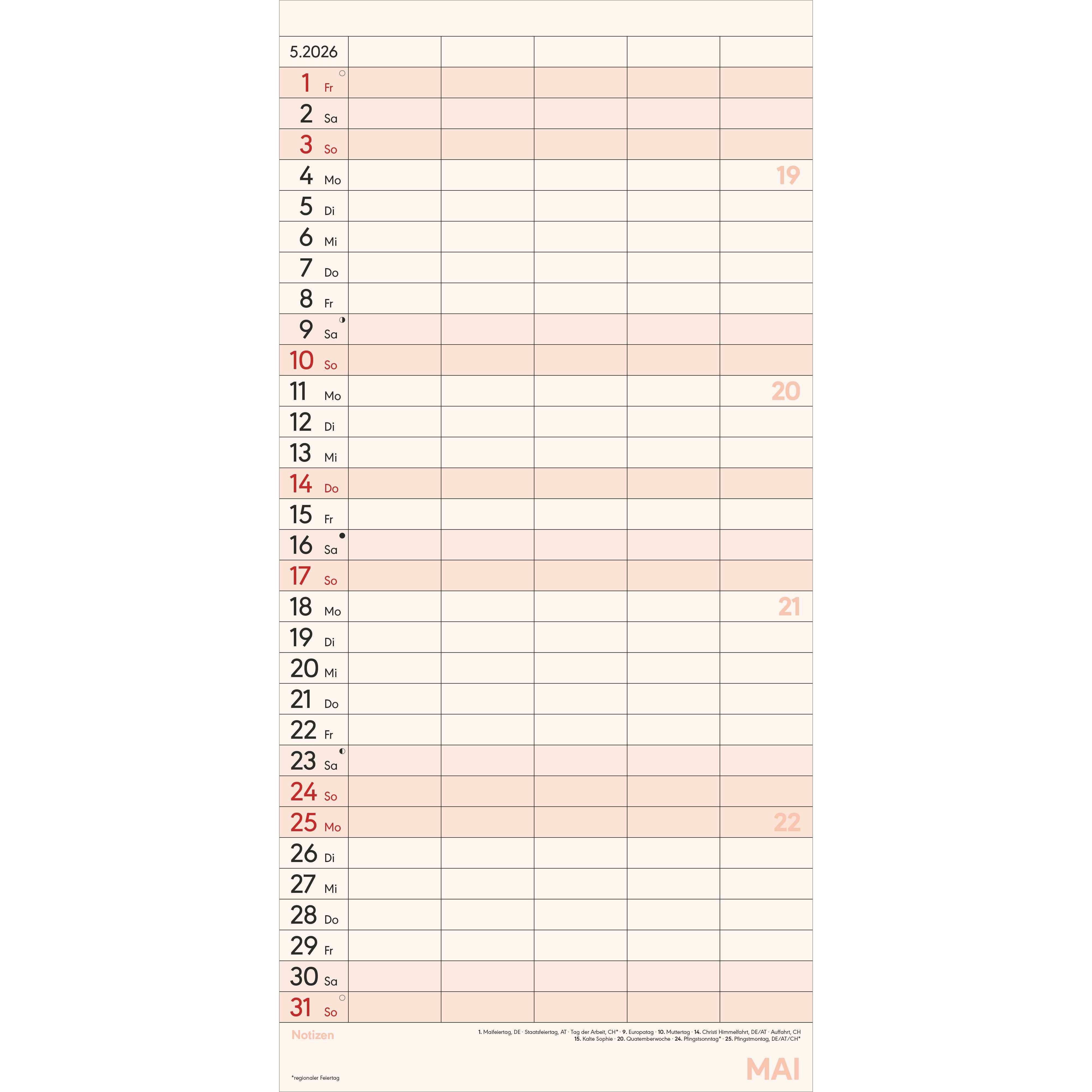 2026 Wall Planner Calendar A1 Size (84cm X 59cm) Full Year To View Calendar Home Office Work Runs Full Year (Red): Wall Planners