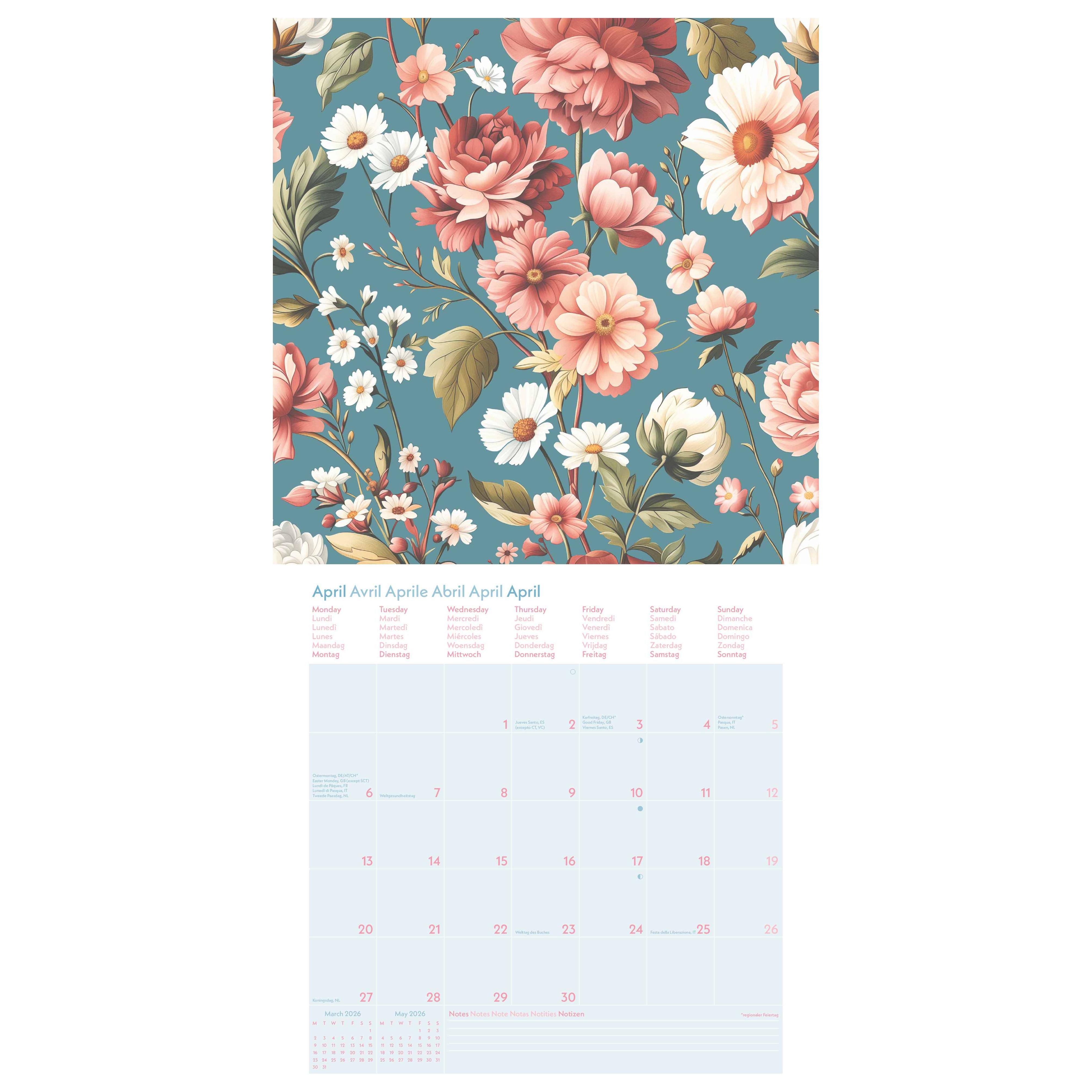 ArtboxONE Wandkalender 2026 Abstract Nature - A3 Format Mit Floralen Motiven