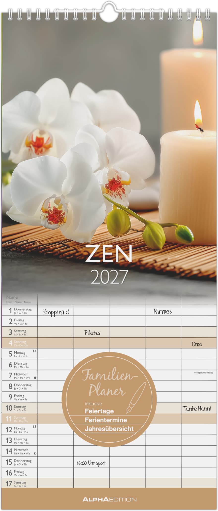 Wandkalender Zen 2027