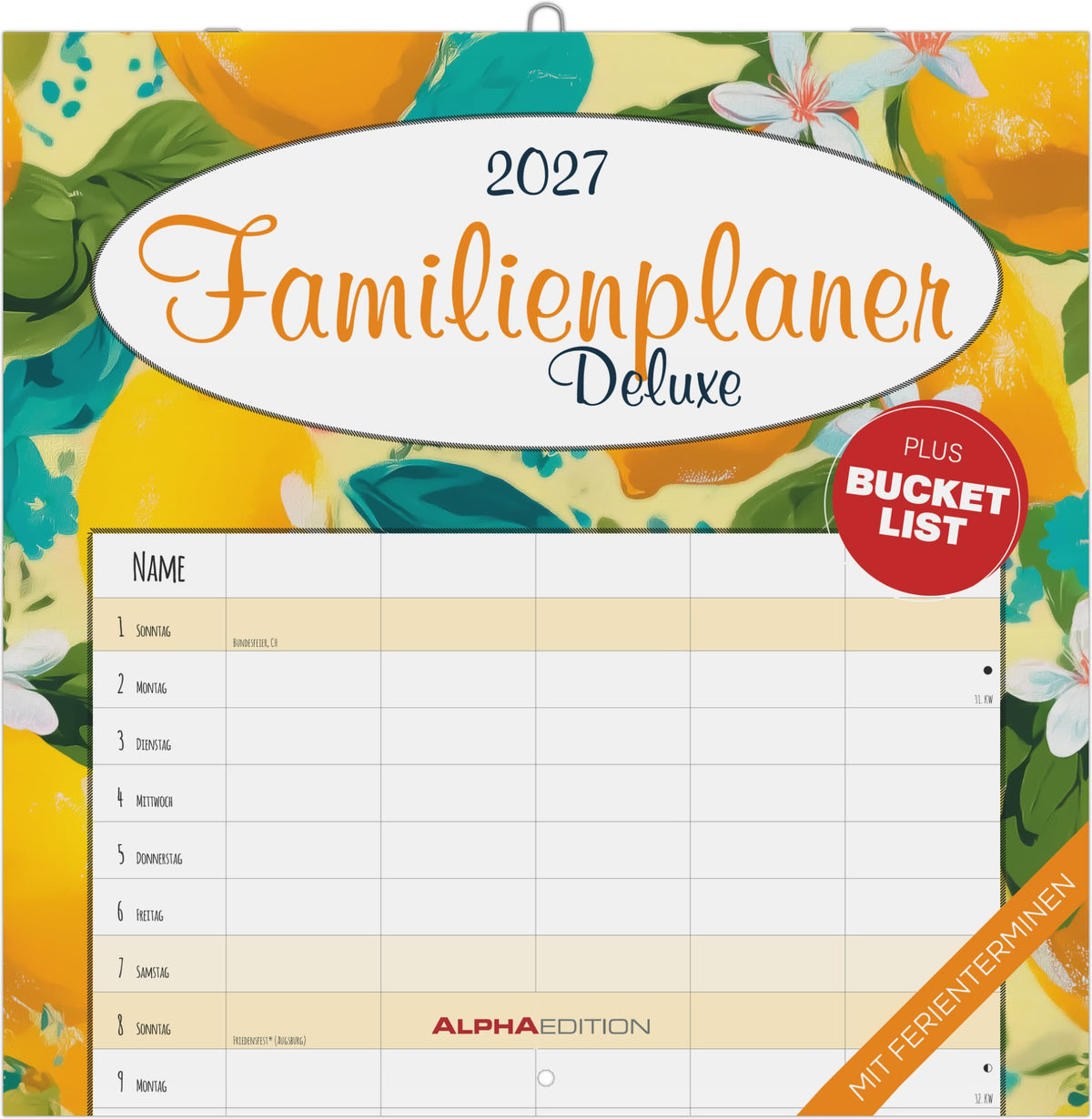 Wandkalender Familienplaner Deluxe 2027