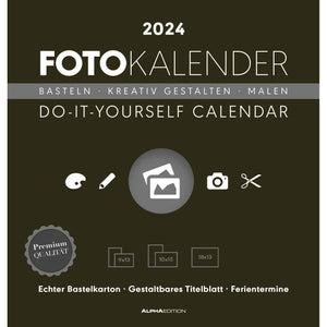 Foto-Bastelkalender schwarz 2024