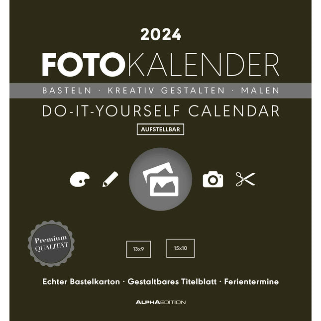 Foto-Bastelkalender schwarz 2024