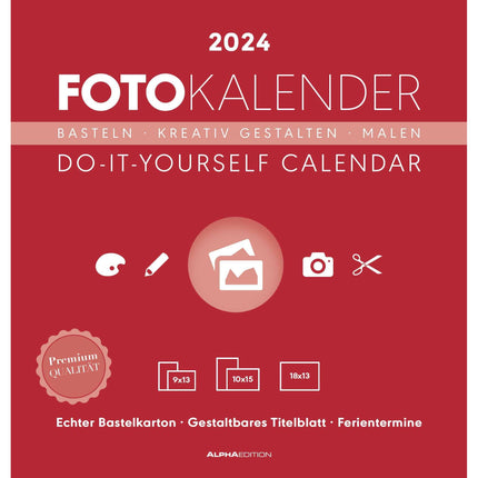 Foto-Bastelkalender rot 2024
