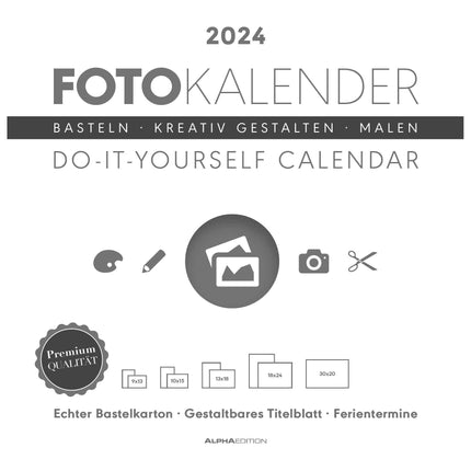 Foto-Bastelkalender weiß 2024