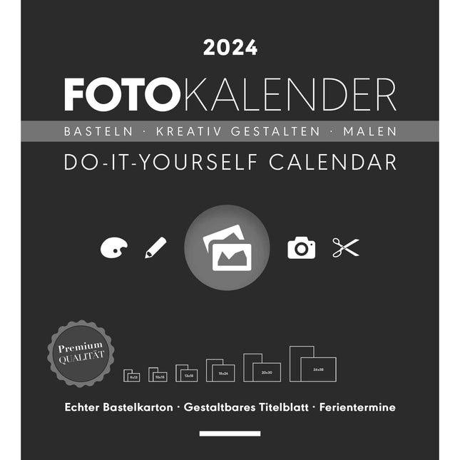Foto-Bastelkalender schwarz XL 2024