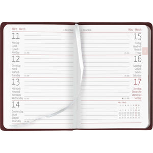 Taschenkalender Buch PVC rot 1W/2S 2024