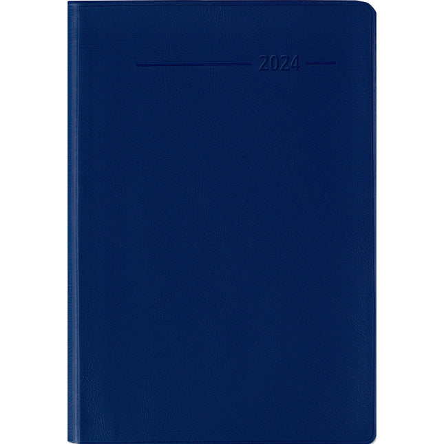 Taschenkalender Buch PVC blau 1W/2S 2024