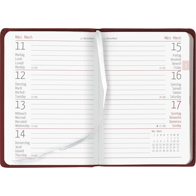 Taschenkalender Buch Tucson rot 2024
