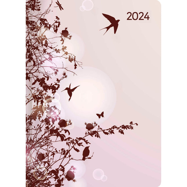 Mini-Buchkalender Style Hummingbird Tree A6 2024