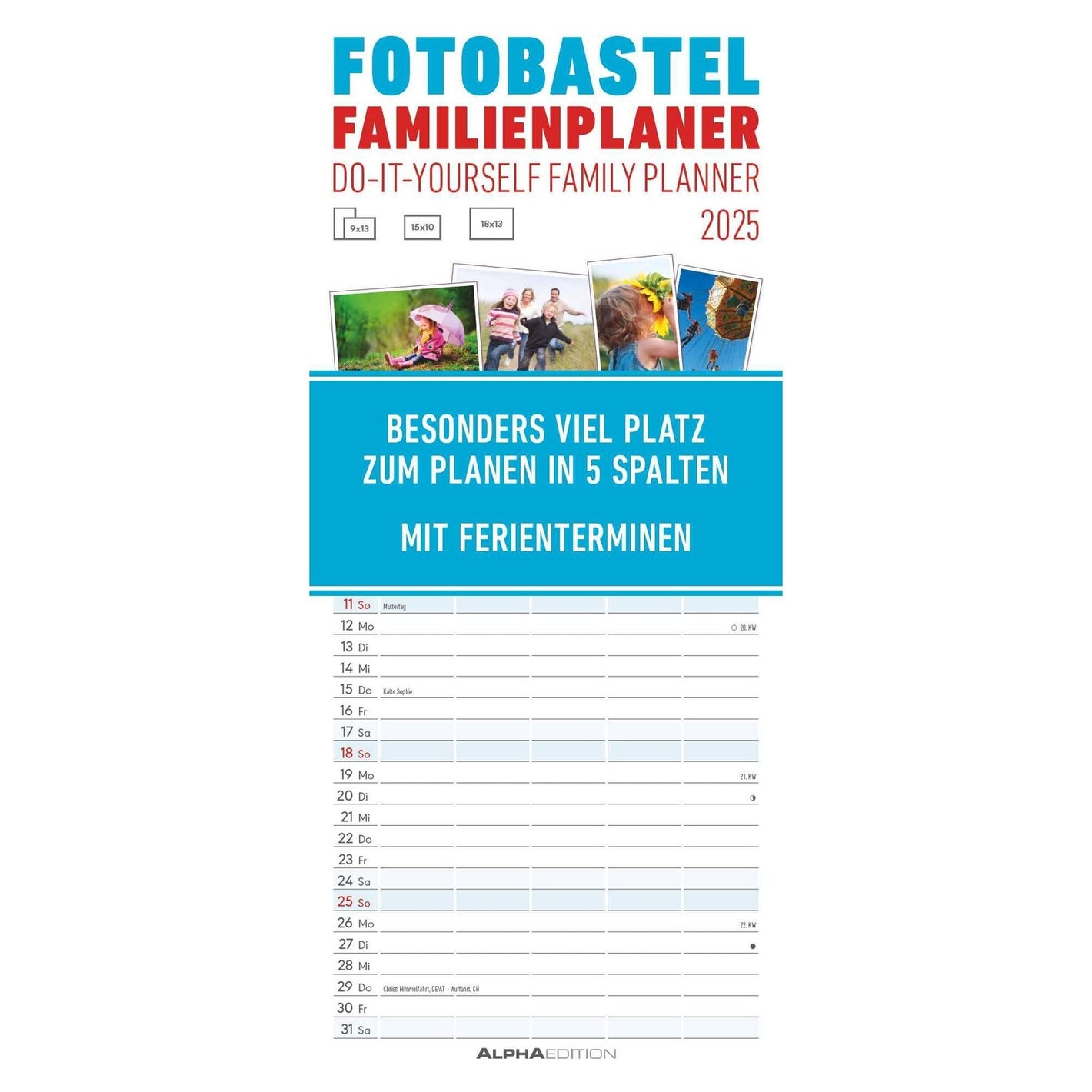 Foto-Bastel-Familienplaner 2025 - Familienplaner 2025