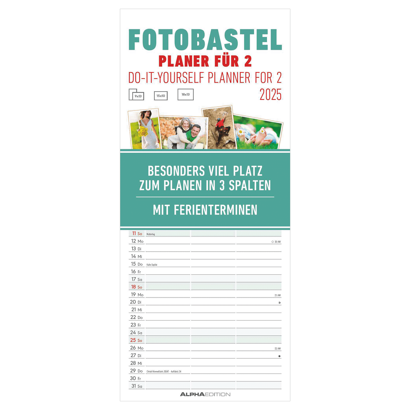 Foto-Bastelplaner für 2 2025 - Bastelkalender 2025