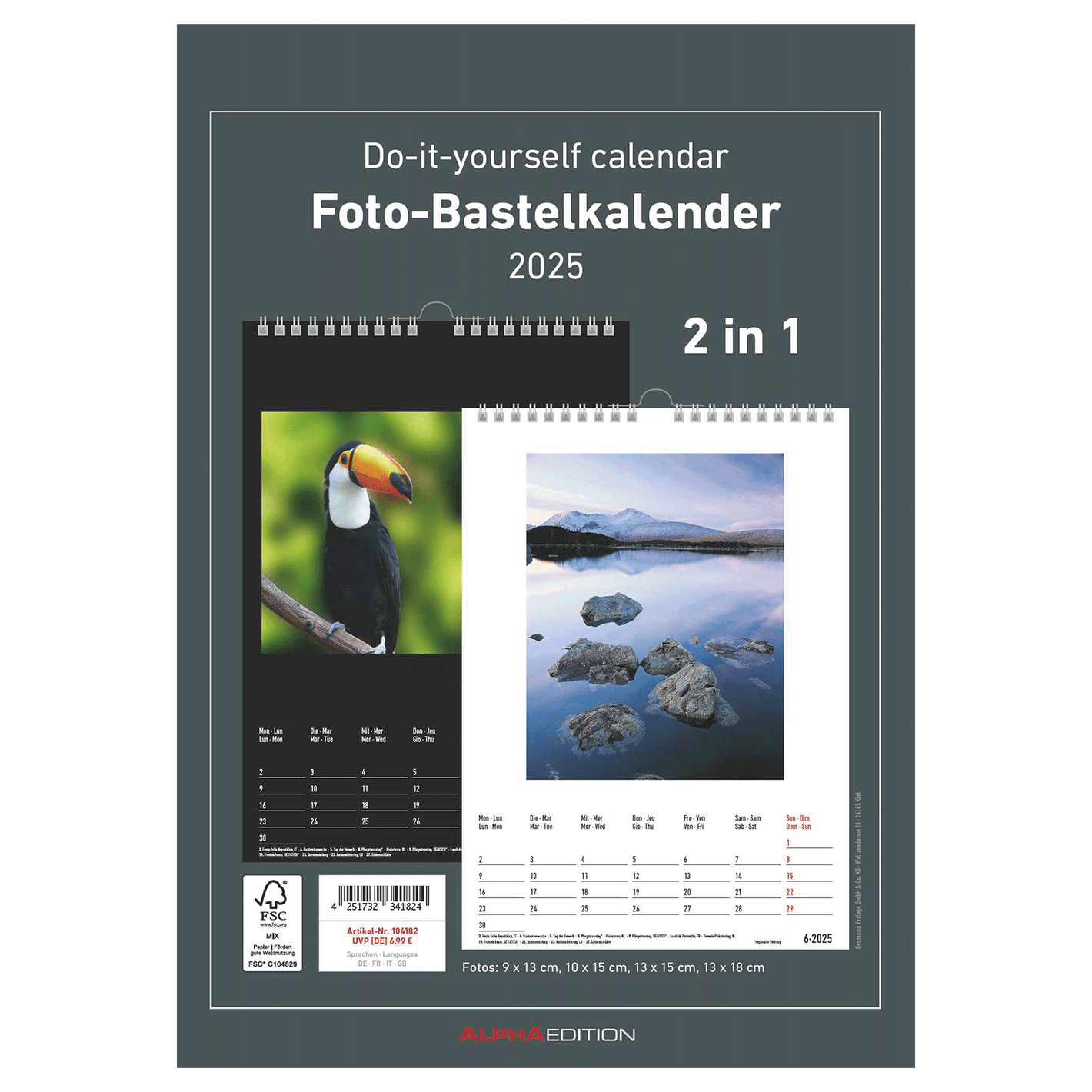 Foto-Bastelkalender  A4 2025 - Bastelkalender 2025