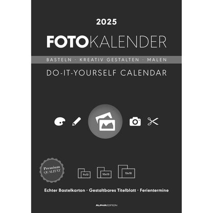 Foto-Bastelkalender schwarz  A4 2025