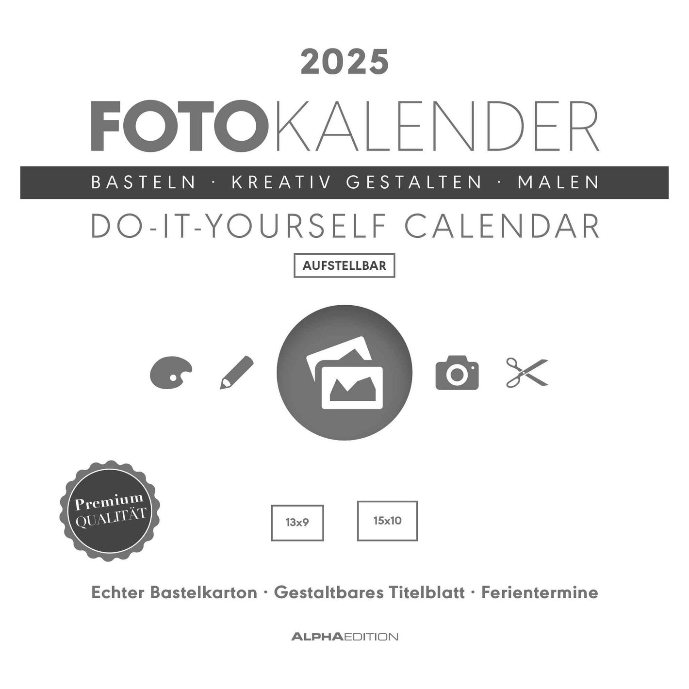 Foto-Bastelkalender weiß 2025 - Bastelkalender 2025