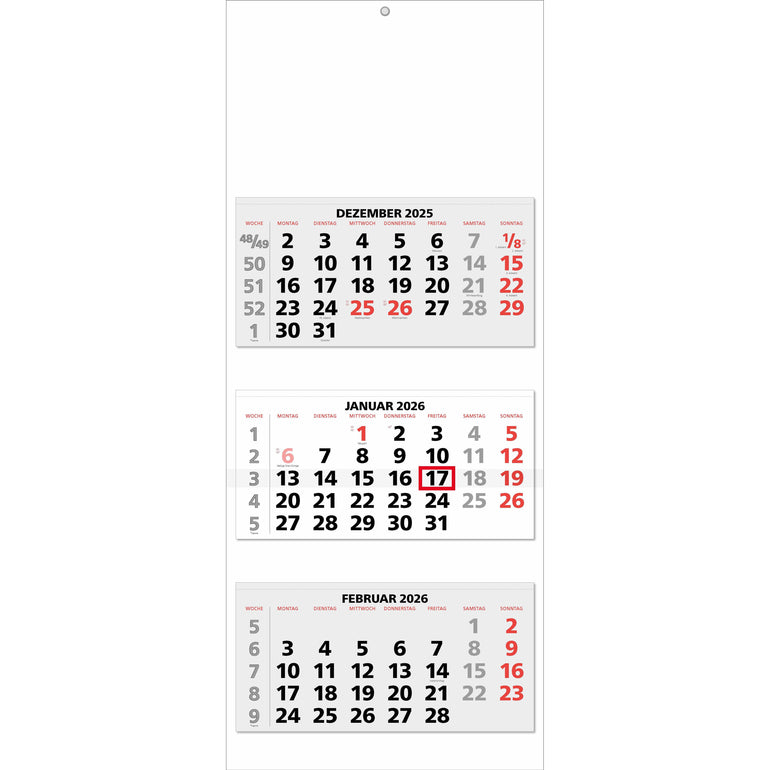 3-Monatskalender 2026: Der beste Überblick für Büro und Zuhause