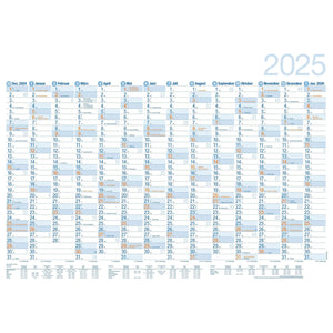 Jahresplaner "Bodensee" XL 14 Monate Blau-Orange 2025